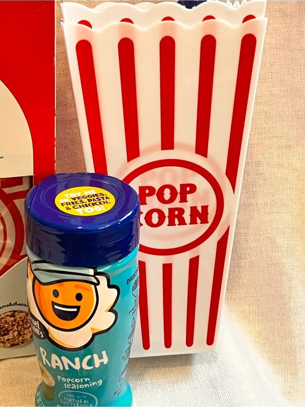 Ash Red and White Popcorn Party Bundle with Fun Poppers